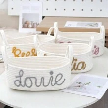 Panier de rangement personnalisé avec nom, panier de rangement de corde, panier de rangement DIY personnalisé avec nom, panier de rangement en corde, rangement pour désordre, cosmétiques, niche pour animaux de compagnie en laine