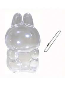 1/2/3/4pcs For LABUBU Figurine Clear Protective Case, Transparent Hanging Storage Box, Plastic Protective Shell. Suitable For: Plush Toys, Ceramic Figurines, Doll Accessories (Doll Not Included, Hanging Hook Sent Randomly)