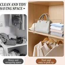 Transparent Acrylic Shelf Dividers Multifunctional Shelf Divider Shelf Divider, Wardrobe Divider For Bedroom, Kitchen,Study Cabinets And Organisation