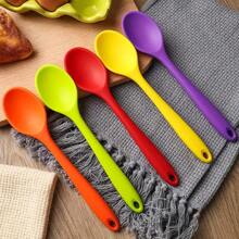 1/5 piezas Cucharas de silicona, resistentes al calor, espátulas metálicas antiadherentes, herramientas para cocinar, mezclar y hornear, juego de utensilios de cocina - Rojo - Ver 6