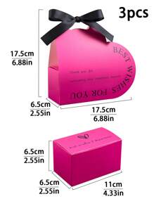 3pcs/6pcs Heart Candy Box Gift Set, High-End Valentine's Day Wedding Favor Box - Paper - View 21