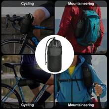 Bolsa aislada porta botellas de agua para bicicleta, Portavasos de bebida para bicicleta, Soporte para botella de agua tipo correa para cuadro de bicicleta sin tornillos, Bolsa de almacenamiento para teléfono móvil de bicicleta con correa para el hombro, Adecuado para viajes y trayectos