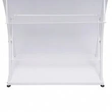 kangten 4-Tier Newspaper Display Rack Reception Pamphlet Storage Rack Magazine Organizer Literature Advertising Brochure Holder - White - View 7