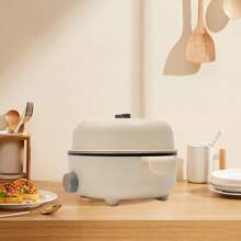 Futchoy Futchoy 2.2L Casserole électrique Hot Pot avec Cuiseur vapeur Marmite électrique avec fonction de maintien au chaud Casserole à soupe rapide portable Cuiseur antiadhésif pour la maison, les bureaux, le dortoir, les voyages, Kaki
