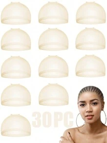Transparent HD Wig Cap For Women, Stretchy Nylon Wig Cap, Invisible Ultra-Thin Stretchy Stocking Caps For Lace Front Wigs(10/15/20/30/50/100 PC)