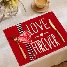 Valentine's Day Heart Table Placemats Decorative Heat Resistant Mats For Party Dining Decoration