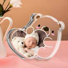 1 pieza Placa de oso de peluche personalizada con amor - Ornamento personalizado de acrílico para anuncio de embarazo, calidez familiar y arte romántico, ideal para revelar a un bebé, Día de San Valentín, Día de la Madre, regalo de cumpleaños, decoración del hogar para regalos para padres en espera, Graduación, Multifuncional, regalo ideal para ella, novio, papá, novia, mamá, familia, amigos, salón de té, hogar, jardín, oficina, para aniversarios, para el Día de San Valentín, para el Día de la Madre, para los cumpleaños, para el Día del Padre, para la graduación, para bodas, para el día del hogar.
