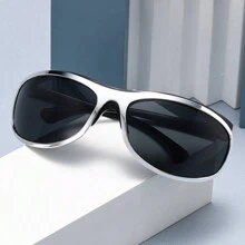 Gafas de moda con montura completa, de estilo trendy de los 90s y Y2K, para hombres y mujeres, gafas de rave party con forma oval cool - Multicolor - Ver 2