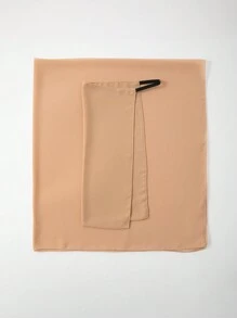 2 Stücke Damen neue Chiffon 110cm quadratischer Schal Bandana mit elastischem Band verstellbare Gesichtsmaske, muslimischer einfarbiger Hijab Kopftuch, klassische Outdoor-Tücher Set