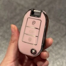 Key FOB Cover Keychain Car Key Case Cover Skin Holder For Peugeot 208 308 408 508 2008 3008 4008 For Citroen C4 Cactus Picasso C4L C5 C5 Gift Souvenir Car Accessories Bag Charm School