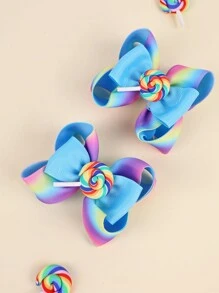 2 pièces Pinces à cheveux colorées en forme de nœud pour filles, accessoires en forme de sucette en tissu, jolies barrettes pour les meilleures amies, cadeaux d'automne et d'hiver