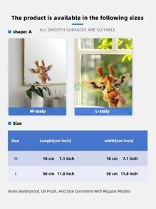 1 件 3D 长颈鹿动物墙贴，防水 PVC 自粘，创意家居装饰墙贴，适用于家居装饰、厨房装饰、餐厅装饰、休闲室装饰、客厅装饰、窗户装饰 - 彩色 - 查看 5