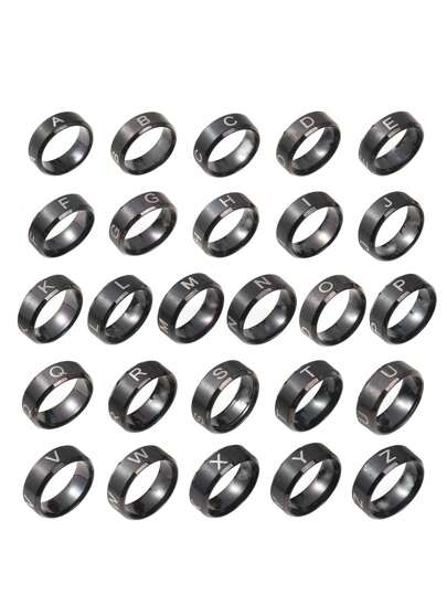 Hipoem 1 时尚简约字母单戒指适合男女日常搭配使用节日首饰情人节礼物珠宝戒指,妈妈,母亲,母亲节,礼物