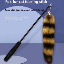 Telescopic Fishing Rod Cat Teaser Toy, Made Of Synthetic Fiber, Interactive Pet Toy To Keep Cats Entertained - Multicolor - View 6