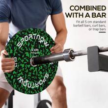 SPORTNOW Weight Plates Set, Solid Rubber Bumper Plates Weights Discs With 2"/5cm Holes, For Home Gym Weight Lifting Strength Training, 2 X 10kg - Green - View 4