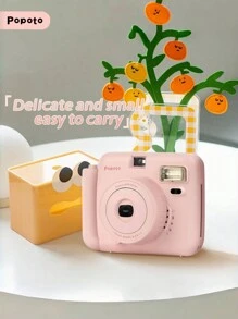 新产品套装组合 Popoto 即时相机照相机适用于 Mini11/12 胶卷、装饰贴纸、布袋、相册和自拍镜头配件生日/户外/派对/婚礼情人节礼物送给女朋友，三种相机颜色可供选择（不包括电池和胶卷） - 粉色 - 查看 5