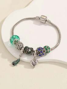 时尚心形和雪花吊坠优雅手链多功能珠宝配饰 - 彩色 - 查看 3