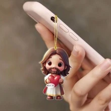 1 mặt dây chuyền trang trí hình Chúa Giê-su Phục Sinh, mặt dây chuyền móc khóa acrylic 2D đa chức năng, thiết kế Chúa Giê-su và Cừu, phụ kiện móc khóa, trang trí ngày lễ, thích hợp để trang trí xe hơi và túi xách, món quà lý tưởng cho kỷ niệm, lễ Phục Sinh, Ngày Valentine, Năm Mới, sinh nhật, lễ tốt nghiệp. - Mặt dây chuyền Chúa Giêsu-sợi vàng - Xem 10