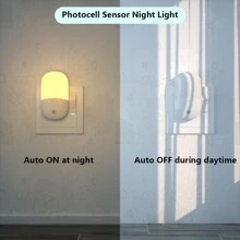 Night Light Plug In Wall,Aotomatic Night Light With Dusk To Dawn Sensor,2700K Warm White Light,ABS Three-Level Adjustable Light Control,LED Night Light For Hallway,Bathroom(Note: This Night Light AOTO Function Will Only Illuminate When Ambient Light Is Sufficiently Dim.) - UK Plug(220-240V) - View 7