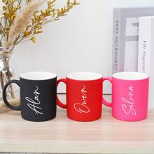 G MUGS 3 件，个性化定制名字定制牛奶咖啡杯，11 盎司/320 毫升陶瓷咖啡杯，水杯，夏季冬季饮具，生日礼物，节日礼物，家庭，同事，领导，妻子，姐妹，有趣的礼物，独特的情人节礼物，茶杯，派对 - 多色 - 查看 3