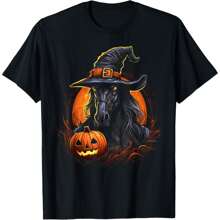 Halloween Horse Witch Hat Jack O Lantern Costume Halloween T-Shirt