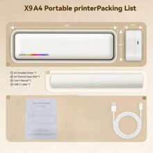 X9 Portable Printer, Wireless Tattoo Template Printer, Tattoo Printer, Tattoo Template Printer, Tattoo Printer, Thermal Printer For DIY Tattoo, Compatible With Smartphones And PCS, IOS, Android, Smartphone And Computer Tattoo Template Printer For Tattoo Artists - Black + a Roll Of Thermal Paper - View 3