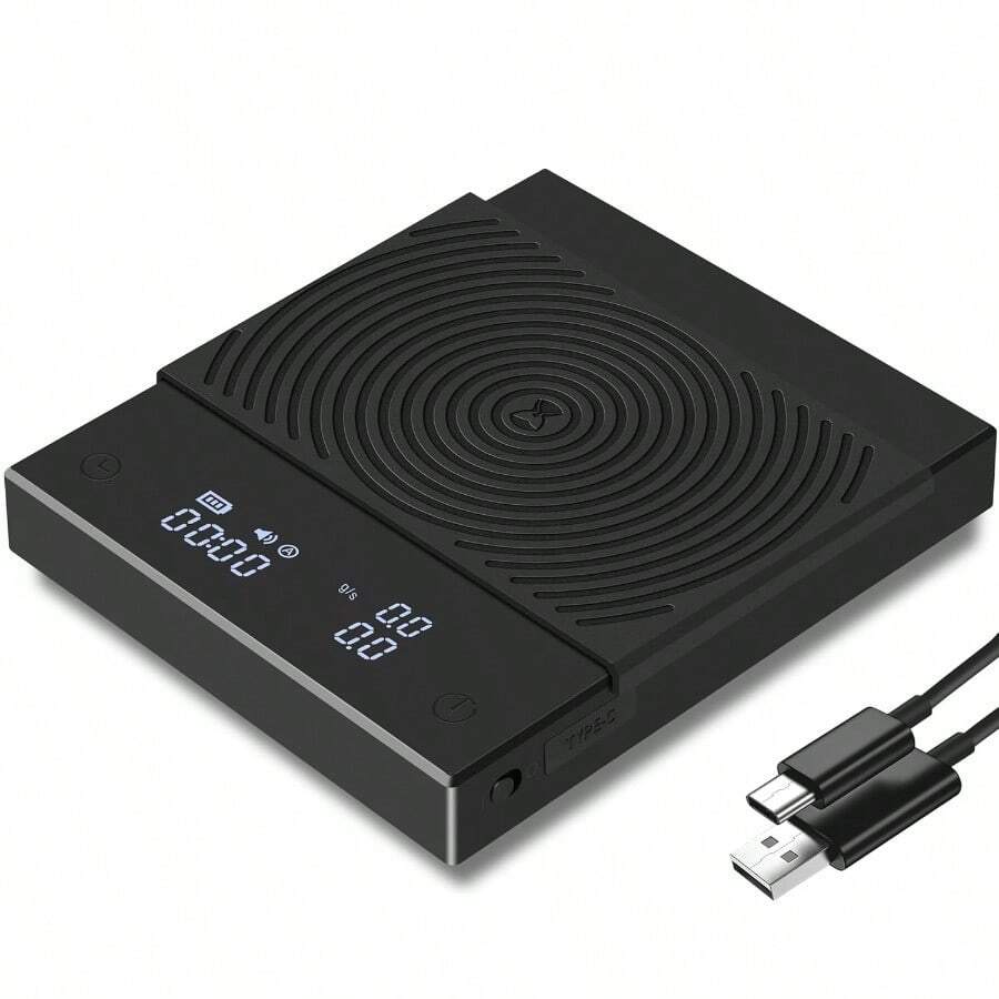 TIMEMORE Black Mirror Basic 2 Pour-Over Drip Coffee Scale With Auto Timer And Flow Rate Function 0.1g Precision Digital Coffee Scale 2000g Capacity White - Basic2White-Basic2 - View 1