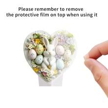 1 Piece Of Adorable Bunny Heart Silhouette Ornament, Heart Shape 2D Acrylic Decoration With Pastel Flowers And Colored Eggs, Perfect For Everyday Accessories Such As Home And Desk Decoration, And Also An Ideal Gift For Family And Friends
