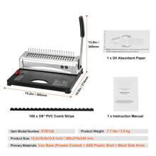 Comb Binder 21-Hole Binding 450-Sheet Binder With 100 3/8" Comb-Stitched Spines For Letter Size Or A4 And A5,Back To School,School Supplies - 21-hole Binding 450 Sheets - View 7