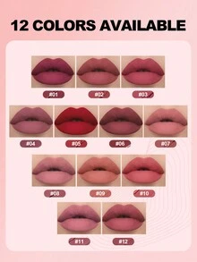 HANDAIYAN Matte Charm 液態唇膏：持久顯色、防水滋養、不黏膩；高顯色度、撫平唇紋；液態唇彩；適合派對、日常穿搭與旅行；便攜設計；適用於萬聖節、聖誕節 - 06 - 查看 4