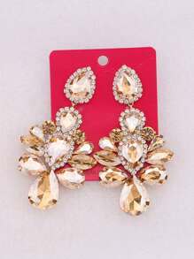 ACEHLN 新款長款金屬彩色水晶吊墜耳環，高品質時尚鑽石配飾女士批發 - Style 1 - 查看 7