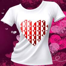 PLAYERA MODA CORAZON AMOR FEBRERO AMISTAD LINEAS VERTICAL - Blanco - Ver 1