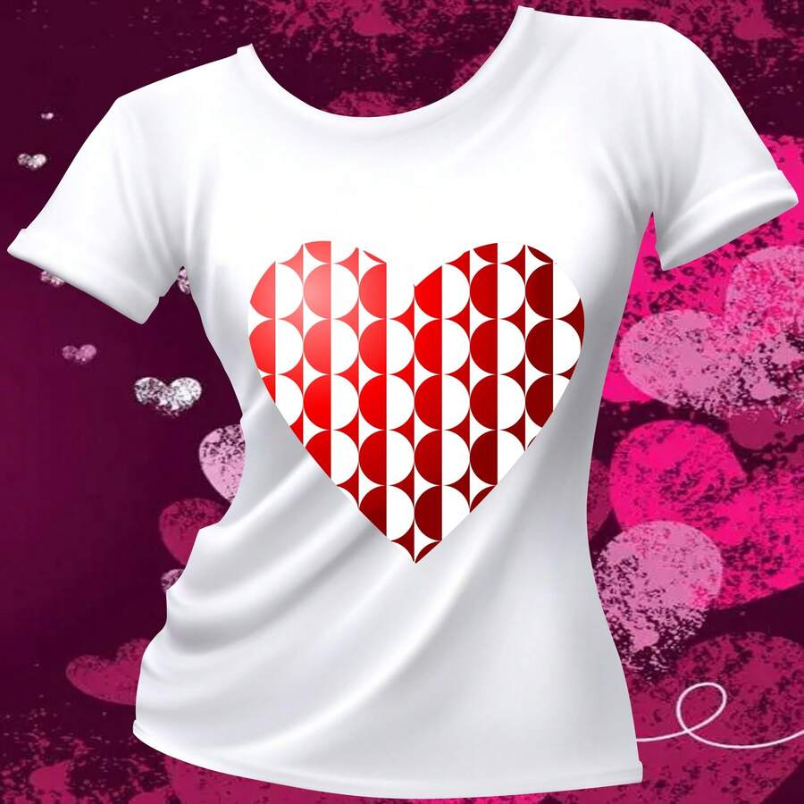 PLAYERA MODA CORAZON AMOR FEBRERO AMISTAD LINEAS VERTICAL - Blanco - Ver 1