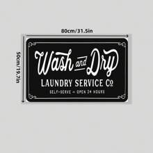 1pc 120*40CM/80*50CM American Style Letters Laundry Room Floor Mats Home Decoration Kitchen Dirt-Resistant Water-Absorbent Non-Slip Mats Easy To Clean - Black - View 11
