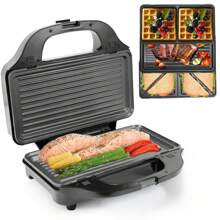 SUPERLEX 3-in-1 Sandwichmaker, Waffeleisen, Kontaktgrill, Spülmaschinengeeignet, Edelstahl, Rutschfeste, Sandwichtoaster für Panini, Waffeln, 900W