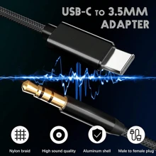 USB-C 转 Aux 线缆 3.5 英尺，Type-C 转 3.5 毫米公头耳机音频插孔线/Aux 插孔线/3.5 毫米耳机车载立体声线，与其他 USB C 转 3.5 毫米 Aux 线缆相比兼容性更高，兼容大多数 Type C 手机 - 黑色 - 查看 4