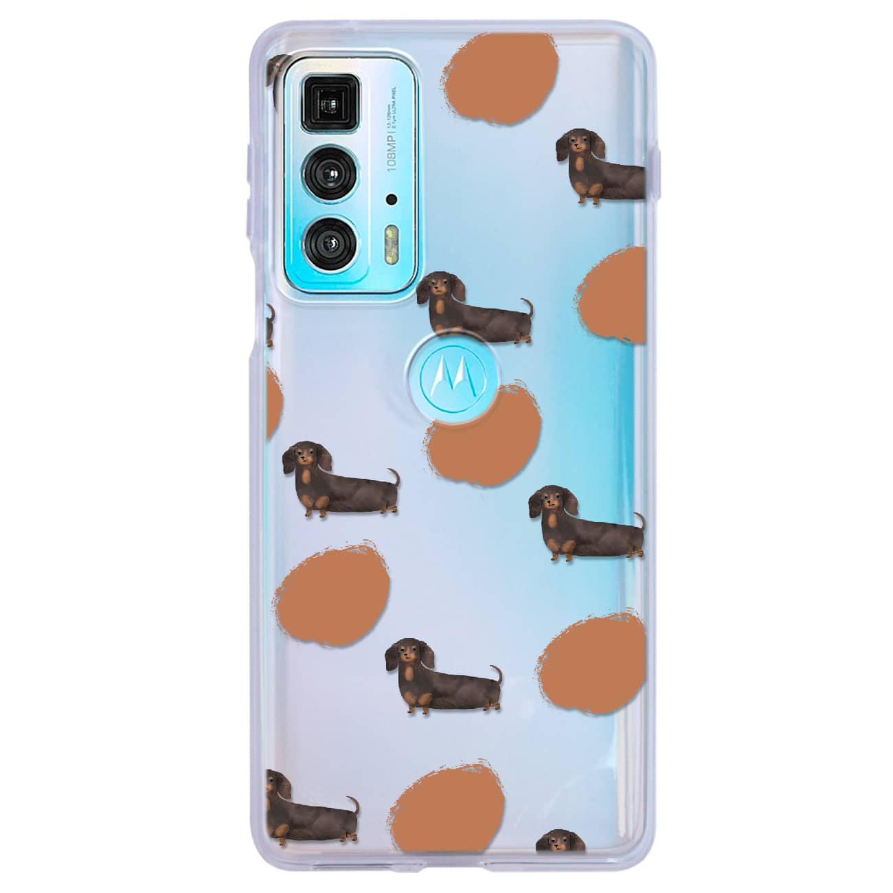 INSTACASE Case Compatible With Motorcycle Sausage Pattern Protector For Motorcycle Dogs, Case For Motorcycle Sausage Pattern, Case For Motorcycle For Women, Shockproof TPU. - Transparent - View 1