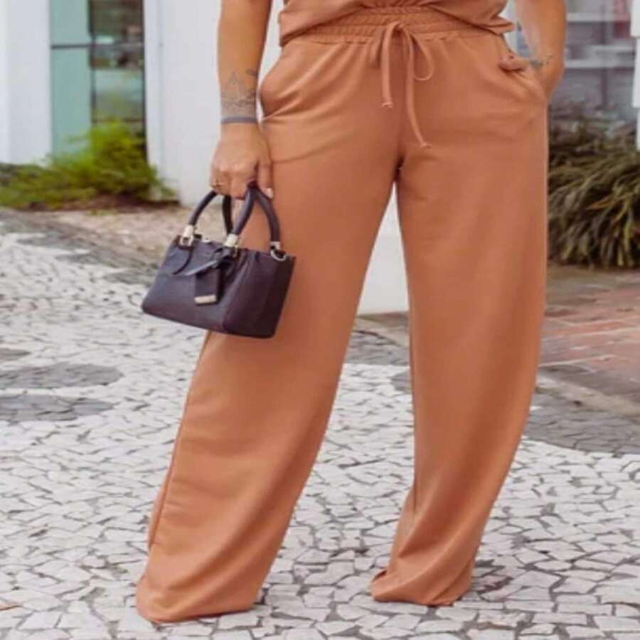 Super Stylish, Modern And Elegant Sweatshirt Pants. - Camel - View 1