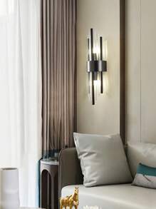 1PC Black Crystal Stainless Steel Indoor Wall Sconce For Living Room, Bedroom, Hallway, Stairwell And Other Home Decorations, LED Modern Outdoor Wall Sconce.