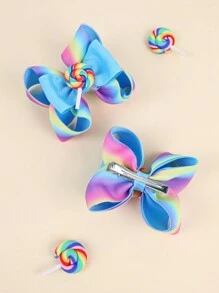 2 pièces Pinces à cheveux colorées en forme de nœud pour filles, accessoires en forme de sucette en tissu, jolies barrettes pour les meilleures amies, cadeaux d'automne et d'hiver