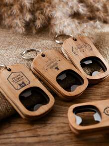 Personalized Engraved Groomsmen Gifts Wooden Bottle Opener, Personalized Bottle Opener, Wedding Party Gifts, Bottle Opener Best Men Gifts, Wedding Gift, Valentine's Day Gifts - Wood Color - View 7
