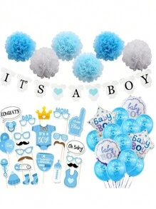 25/33 Peças Pacote Combinado Comemore a Vida! Revelação de Gênero e Kit de Acessórios para Fotos de Aniversário - Artesanal, Diversão Colorida para Meninos e Meninas Bebês - Inclui Placas "É um Menino" e "É uma Menina", Decorações e Suprimentos Perfeitos para Festa, Chá de Bebê, Dia das Crianças, Presente