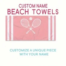 Asciugamano da spiaggia personalizzato con motivi sportivi come softball, racchetta da tennis e testo personalizzato, grande asciugamano da piscina o doccia per donne e uomini, regalo estivo, regalo di San Valentino, compleanno, fidanzato/a, vacanze, arredo bagno, accessori da viaggio, accessori da spiaggia