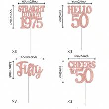 12pcs Happy Birthday Cupcake Toppers, Black Glitter Cake Decoration For 18th, 21st, 30th, 40th, 50th, 60th, 70th Birthday, Anniversary Party Supplies, Available In Black, Gold, Rose Gold