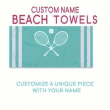 Asciugamano da spiaggia personalizzato con motivi sportivi come softball, racchetta da tennis e testo personalizzato, grande asciugamano da piscina o doccia per donne e uomini, regalo estivo, regalo di San Valentino, compleanno, fidanzato/a, vacanze, arredo bagno, accessori da viaggio, accessori da spiaggia