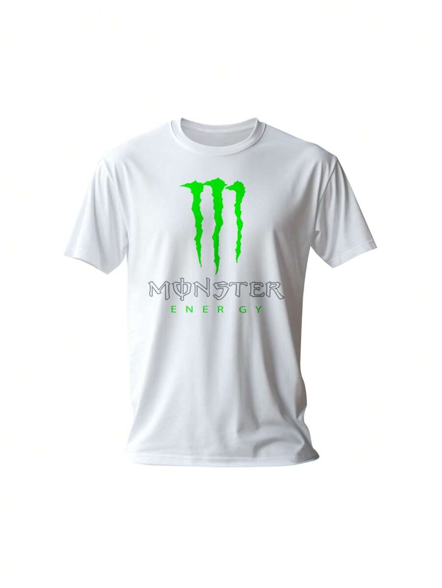 Tshirt Camiseta Básica Raccing Casual Divertida Monster Energy - Branco - Visão 1