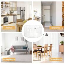 8-Panel Baby Pet Gate Playpen Fireplace Fence Adjustable Room Divider - White - View 8