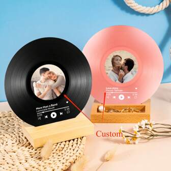 Personalized Vinyl Records, Decorative Vinyl Records With Custom Photos, Personalized Couples Gifts, Custom Acrylic Song Plaques, Musician Home Decor, Valentine's Gifts Birthday Graduation,Home Refresh,Customized Crafts,Warm Ambience,Home & Living,Christmas Home Atmosphere,Souvenirs,Reusable,Adorable,High-Quality,Elegant Living,Artful Living