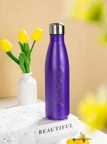 1 cană personalizată din oțel inoxidabil, cană personalizată din oțel inoxidabil 304 cu strat dublu izolată în vid, cană portabilă cu text din sticlă de apă sport personalizată pentru birou, cadou de petrecere, cadou de sărbători, cadou de Ziua Îndrăgostiților pentru soție, soț, echipament de camping și drumeții