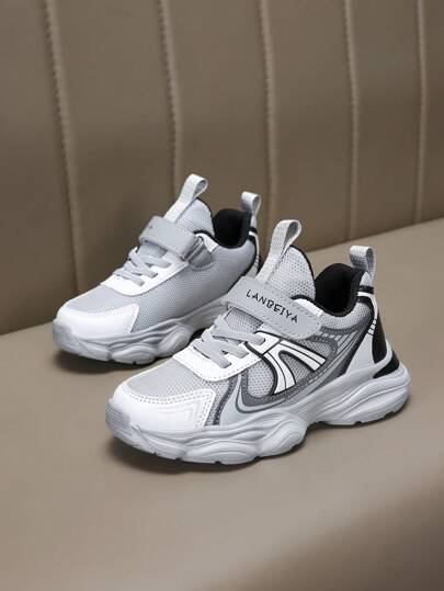 Zapatos deportivos/Zapatillas/Zapatos para correr/Zapatos para caminar, de malla doble y tela de PU, transpirables y cómodos, aptos para primavera, verano, otoño e invierno, vuelta al colegio, nuevo diseño, ligeros, suela de goma antideslizante, cierre de para facilitar el calzado y descalzado, aptos para correr, colegio, exterior, entrenamiento, 4 colores, edades 3-14